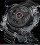 JUBNU TIME-MEN QUARTZ WATCHES LUXURY BRAND WRISTWATCHES ( BLACK )