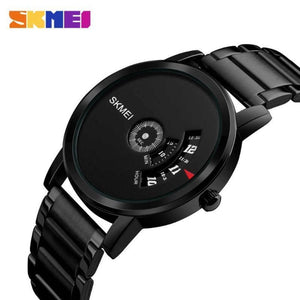 JUBNU TIME-MEN'S QUARTZ WATCH WATERPROOF FULL STEEL FASHION WATCHES BLACK