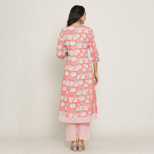 Rang Deep Women Set of Pink Cotton Kurti