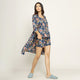 Blue Cotton Printed 3 PEICE Night Suit Set