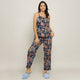 Blue Cotton Printed 3 PEICE Night Suit Set with Payjama