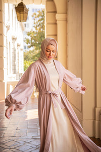 Vera Wrap Abaya - Blush Pink