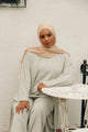 Serene Three Piece Abaya Matching Set - Moonstone