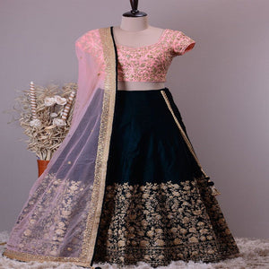 PINK & BLUE BEAUTIFUL DESIGNER LAHENHGA CHOLI