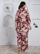 MAROON Red Printed cotton co-ord set