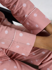 POLKA DOT  print Cotton Night SUIT