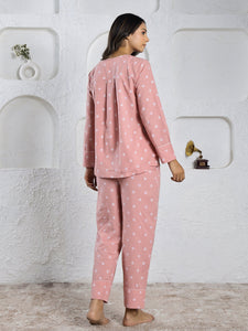 POLKA DOT  print Cotton Night SUIT