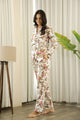 White Printed Full sleeves Cotton Night suit