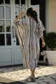 Grey & Blue Printed Kaftan Loungewear