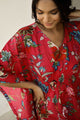 Red PINK Printed Kaftan Loungewear