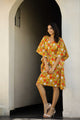 Mustard Printed Kaftan Loungewear