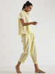 Lemon yellow solid Cotton Slub Night Suit