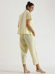 Lemon yellow solid Cotton Slub Night Suit