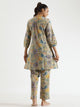 Botanical print Cotton Night SUIT