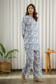 Blue & White Printed Loungewear Set