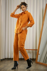 Orange Rust Corduroy Co-ord Set