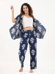 3 PIECE  indigo booti Night Suit Set with Pyjama