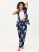 3 PIECE  indigo booti Night Suit Set with Pyjama