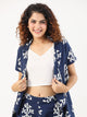 3 PIECE  indigo booti Night Suit Set with Pyjama