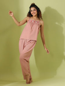 SEA PINK Cotton Slub Night Suit