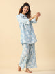 Blue Floral Printed pure cotton co-ord set