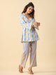 Cotton Printed 3 PEICE Night Suit Set with Pyjama