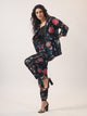 BLACK FLORAL  Cotton Night SUIT