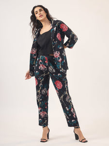 BLACK FLORAL  Cotton Night SUIT