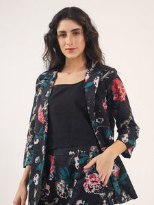 BLACK FLORAL  Cotton Night SUIT