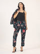 BLACK FLORAL  Cotton Night SUIT