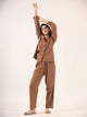 Brown solid Cotton Night SUIT