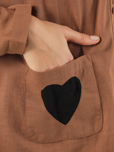 Brown solid Cotton Night SUIT