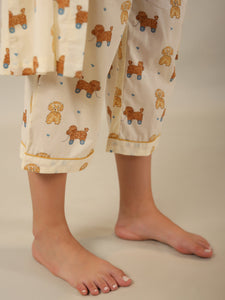 dog print Pure Cotton 3 peice Night SUIT