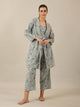 Powder blue Pure Cotton 3 peice  Night SUIT