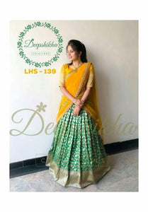 BEAUTIFUL GREEN & YELLOW PARTY WEAR LAHENGA CHOLI