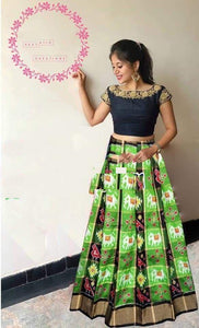 BEAUTIFUL GREEN & BLACK PARTY WEAR LAHENGA CHOLI