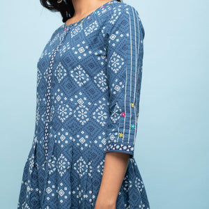 Rang Deep Women Set of Indigo Cotton Kurta with Palazzo