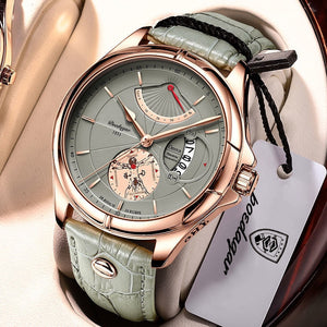 GOOD WATCH-Swiss Brand POEDAGAR Sports Men Watch 2022 Wristwatch Luxury Waterproof Calendar Quartz Leather