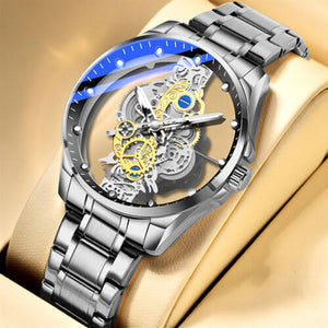 GOOD WATCH- Men's Clear Cover Quartz Watch Men Stainless Steel Waterproof Watch, Business  Quartz Watch for Men -123