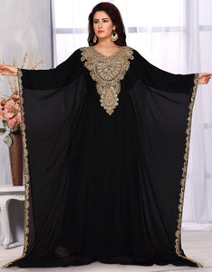 Farasha abaya with gold establishments