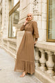 Husna Embossed Maxi - Dark Chocolate