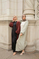 Saya Balloon Sleeve Abaya - Berry Red