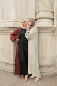 Saya Balloon Sleeve Abaya - Mint