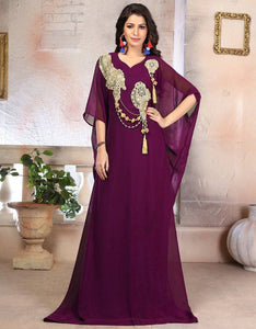 Woman Georgette Arabic Evening Gowns