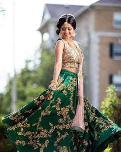 Green Innovative Lehnga Choli With Dupatta