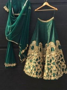 Green Stunning Lehnga Choli With Dupatta