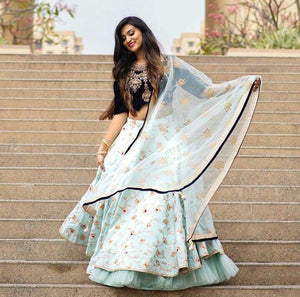 Light Blue Attractive Lehnga Choli With Dupatta