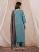 Women Cotton Flex Kurta Set With Chiffon Dupatta