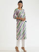 Women Pure Cotton Lehriya  3pcs kurta set